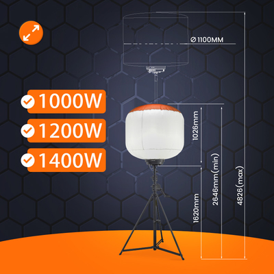 Đường đèn kính thiên văn LED công suất cao 1400W Đường đèn ngoài trời bóng khí cầu cho công nghiệp