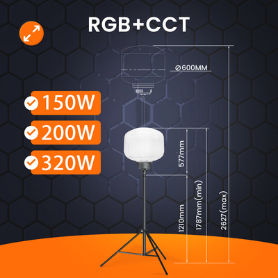 11250lm Tháp đèn bong bóng 150Watt Đèn làm việc di động cho sự kiện