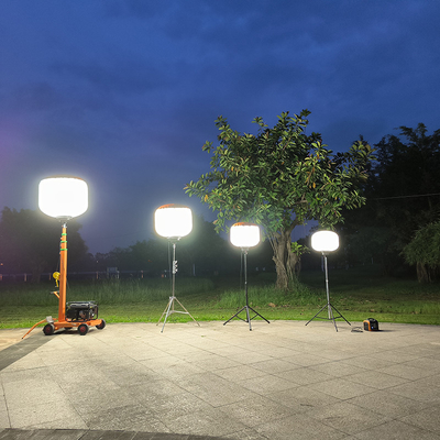 Dễ dàng thiết lập nhanh bóng đèn 320W tháp đèn di động cho tìm kiếm và cứu hộ
