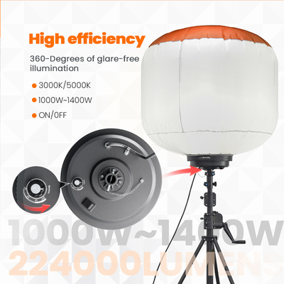 1000W Công trình xây dựng Đèn đèn LED bơm 360 độ bóng đèn IP65 High Lumen