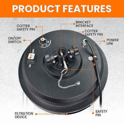 Đèn pha LED ngoài trời 36W bán buôn từ nhà cung cấp, đèn chiếu điểm có thể điều chỉnh với cánh tay có thể kéo dài để cắm trại ngoài trời